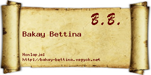 Bakay Bettina névjegykártya